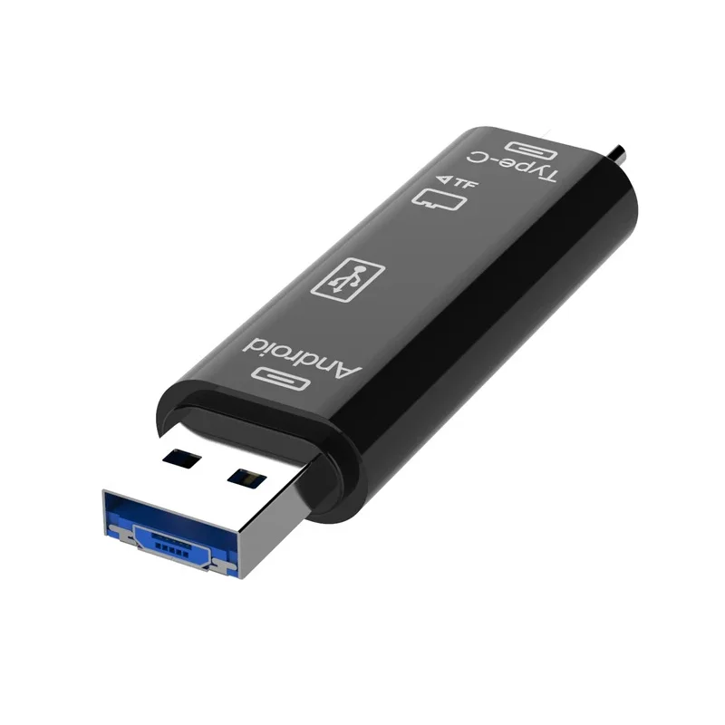 1/2pcs Portable 3-in-1 TF Card Reader USB/Type-C/Micro USB Adapter For Android Phone Laptop