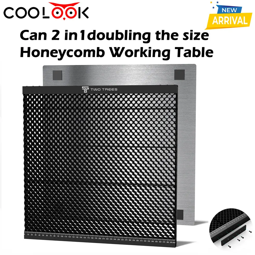 COOLOOK-Atualizado Spliceable Honeycomb Laser Bed, mesa de trabalho grande, corte a laser Co2, máquina de gravação a laser