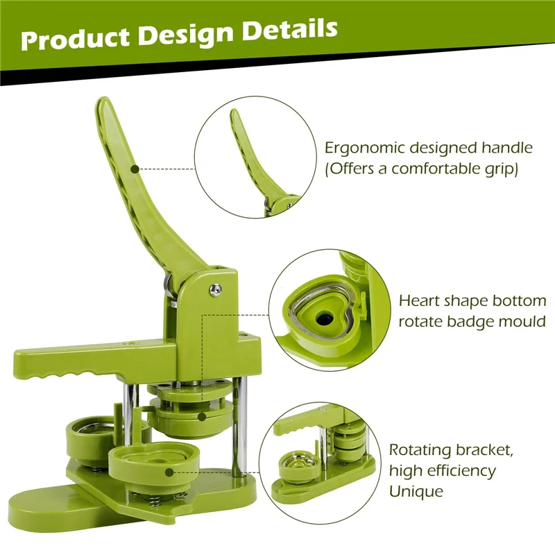 Imagem -02 - Diy Button Badge Maker Machine Heart Shaped Punch Press Machine para Art Handicrafts Pins Making