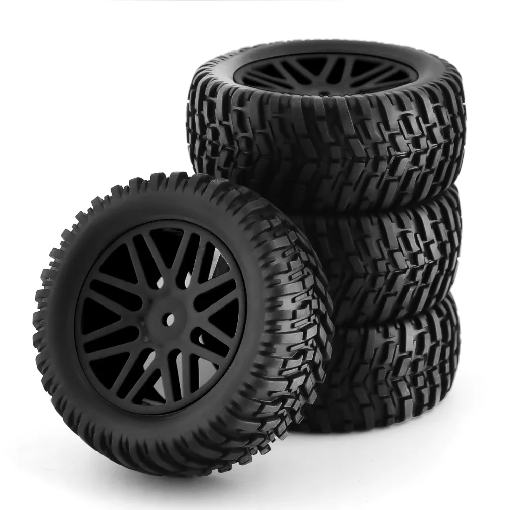 

4 шт. Автомобильные шины и колеса с дистанционным управлением в масштабе 1/10, диаметр 95 мм, шестигранный разъем 12 мм, подходит для моделей Hsp 94107 94170 94155 94177 15502 и Hpi, аксессуары для коротких грузовиков Rc