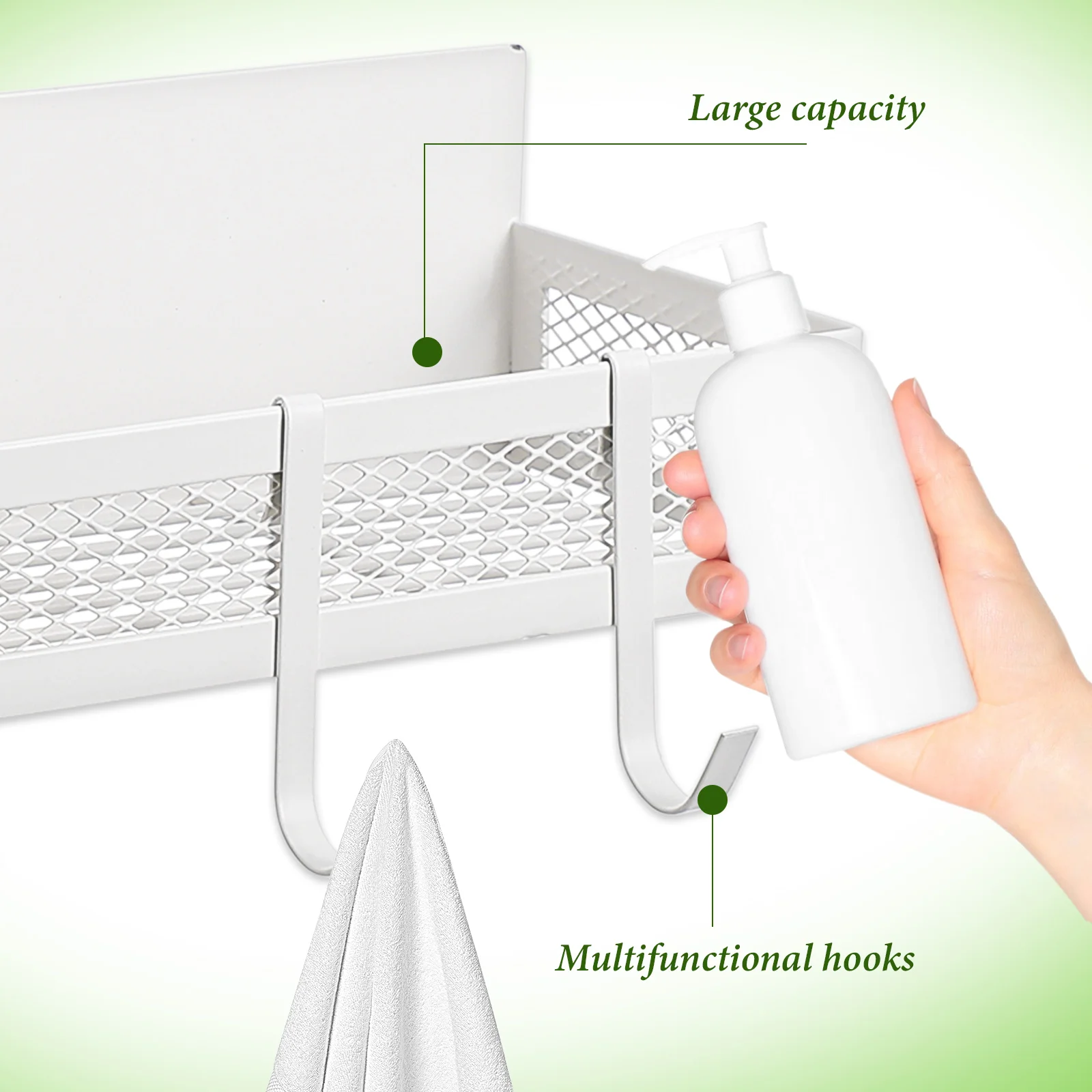 2 Pcs Bathroom Magnet Holder No Punching Shelves for Side of Fridge Magnetic Spice Rack Refrigerator