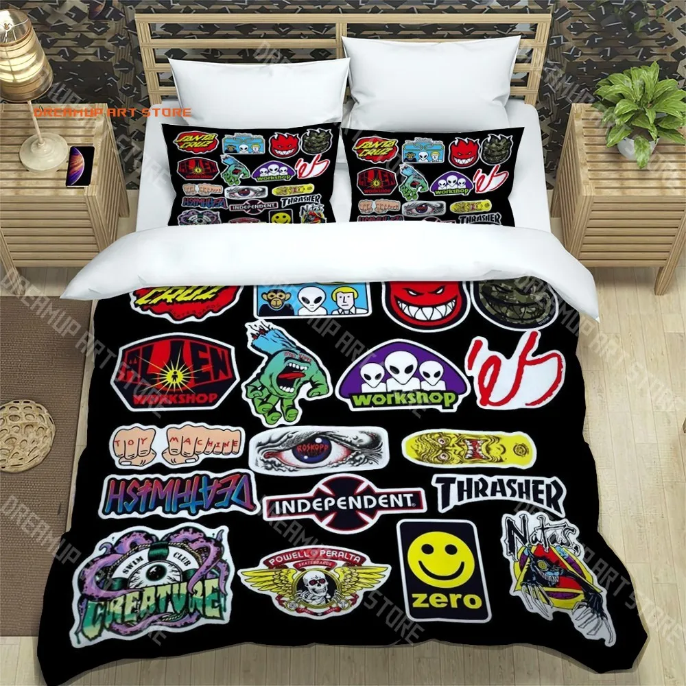 2026 S-Spitfire Fashion Trendy Print Three-piece Set Suitable For Kids Or Adults Quilt Cover Pillowcase Bedding Set Birthday Gif