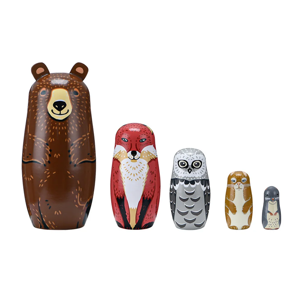 

Matryoshka Stacking Dolls Exquisite Ornament Adornment Painted Nesting Dining Table Decorate Fun Toy Wooden Russian