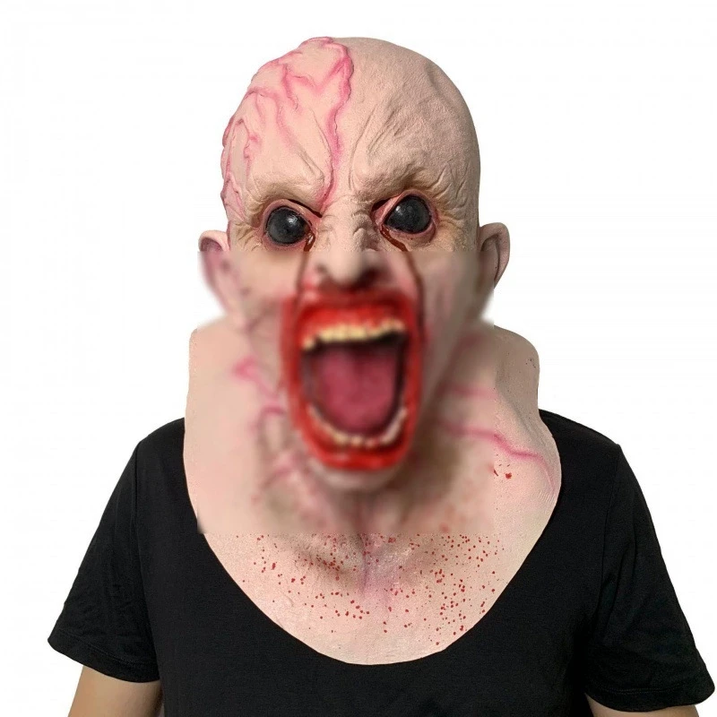 

Realistic Zombie Face Mask Creepy Horror Style Adult Halloween Cosplay Party Costume Prop