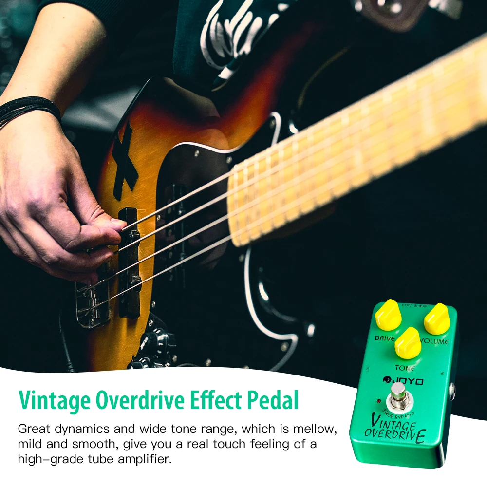 JOYO JF-01 Vintage Overdrive Guitar Pedal Producing Warm Mild Smooth Overtone Overdrive Pedal with Sustain Effect