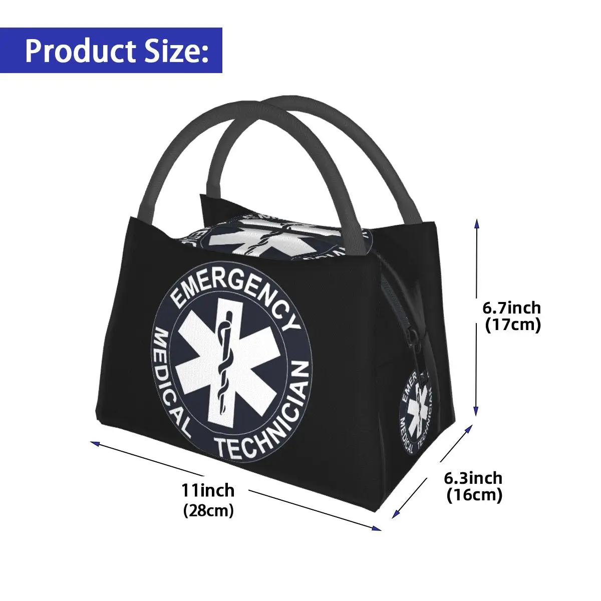 Emt Star Of Life Emergency Medical Insulated Lunch Bag for Women Picnic Storage Food Boxes Portable Cooler Thermal Lunch Box