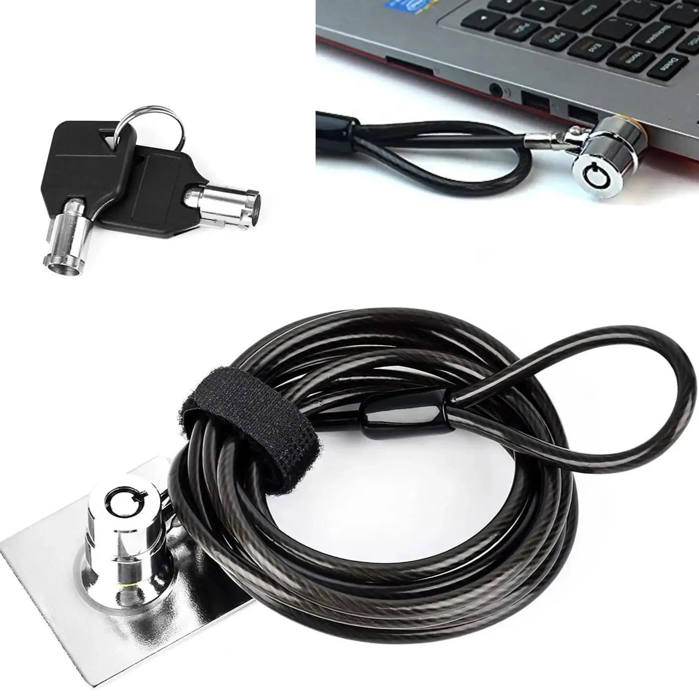 

Laptop Lock with 6.5ft Steel Cable Universal Anti-Theft Lock for Home Office Store Notebook Tablets iPad Cellphone Commodities