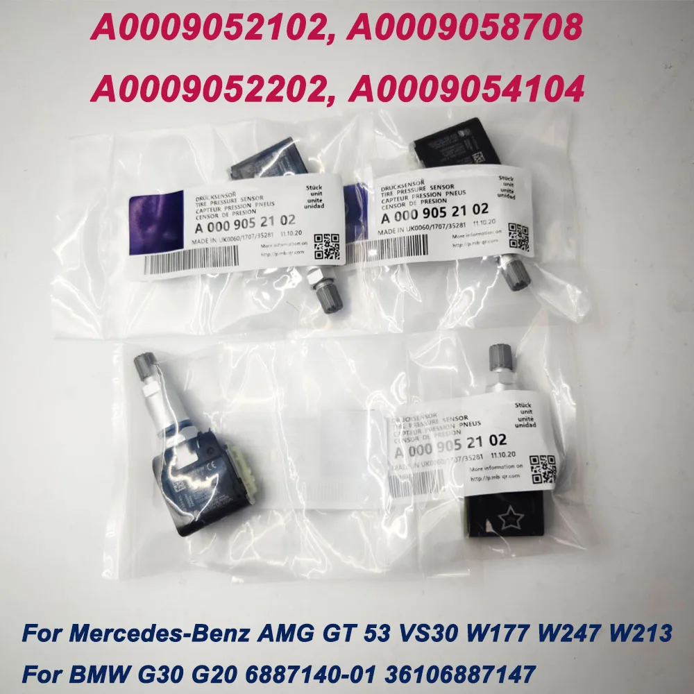 4PCS A0009052102 433MHz TPMS Tire Pressure Sensor For Mercedess-Benzz VS30 W177 W247 W213 B-MW G30 G20 A0009058708 A0009052202