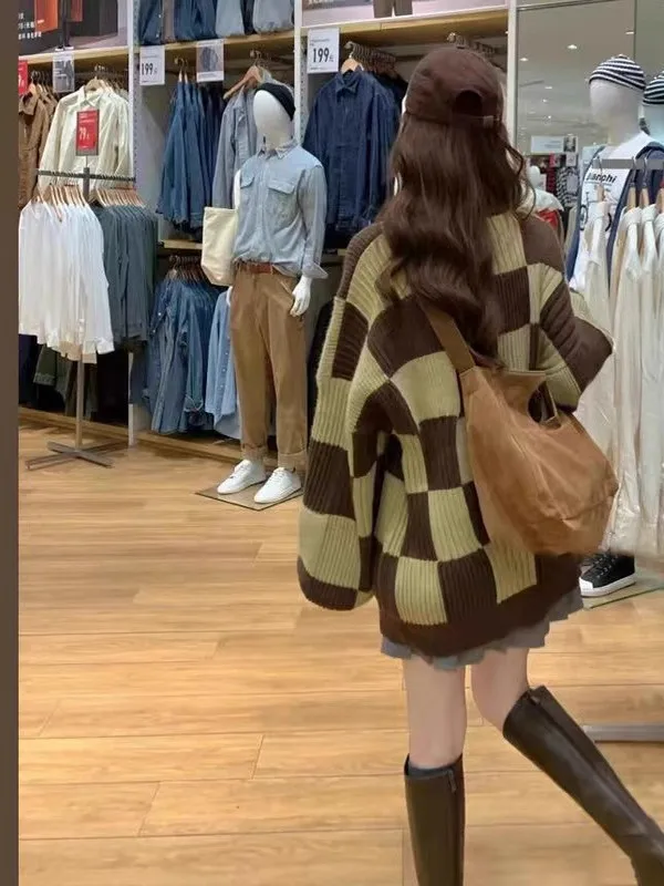 السيدات Thiened كسول Sle محبوك سترة الخريف الشتاء جديد وصول دافئ دافئ فضفاض صالح جولة Ne Long Sve أعلى