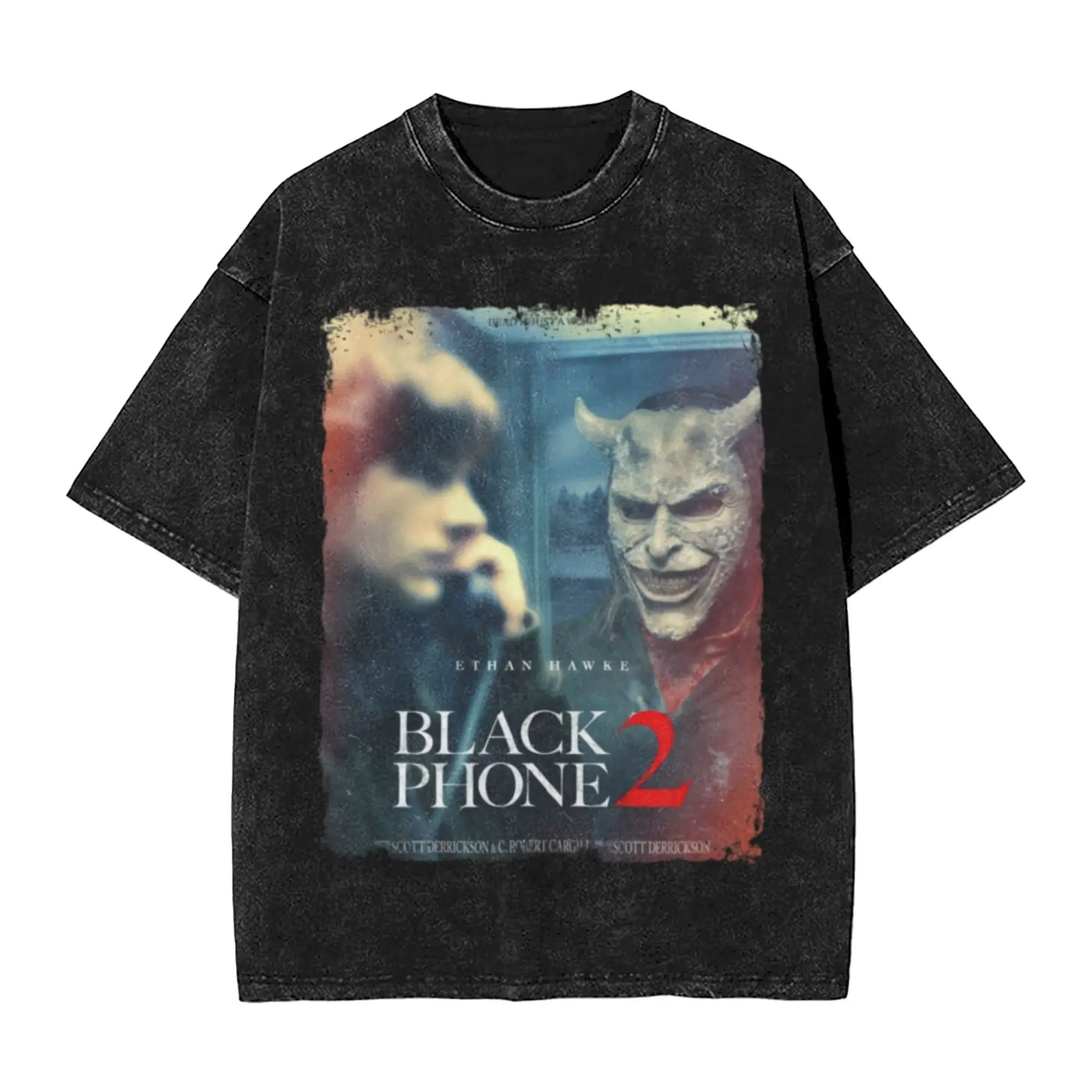 زوجين تي شيرت 2025 الهاتف الأسود 2 أفلام غسلها تي شيرت محب الصيف تي شيرت الشارع الشهير تصميم ملابس علوية من القطن فكرة هدية #1