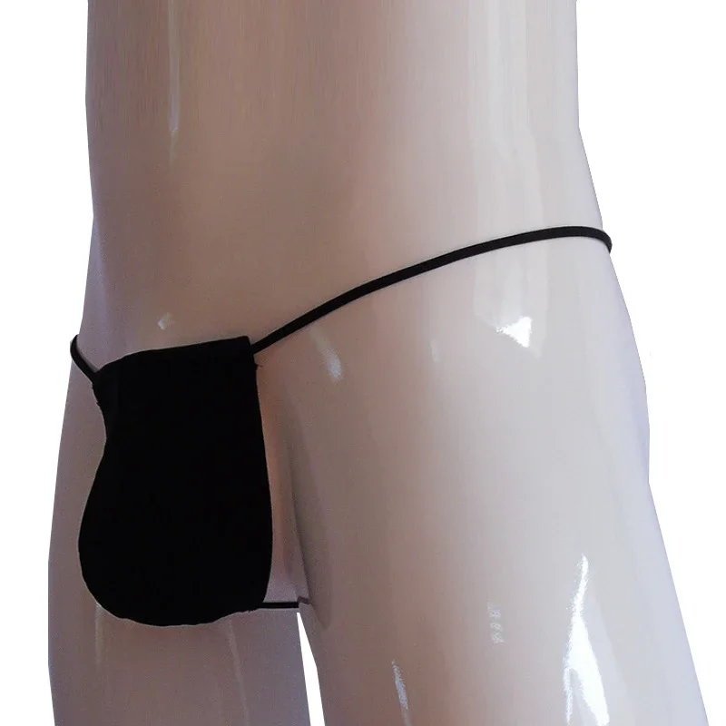 

Men's Sexy Low-Waist T-Back Thong Underpants with U Bulge Pouch Breathable G-String Solid Color Male Lingerie Briefs