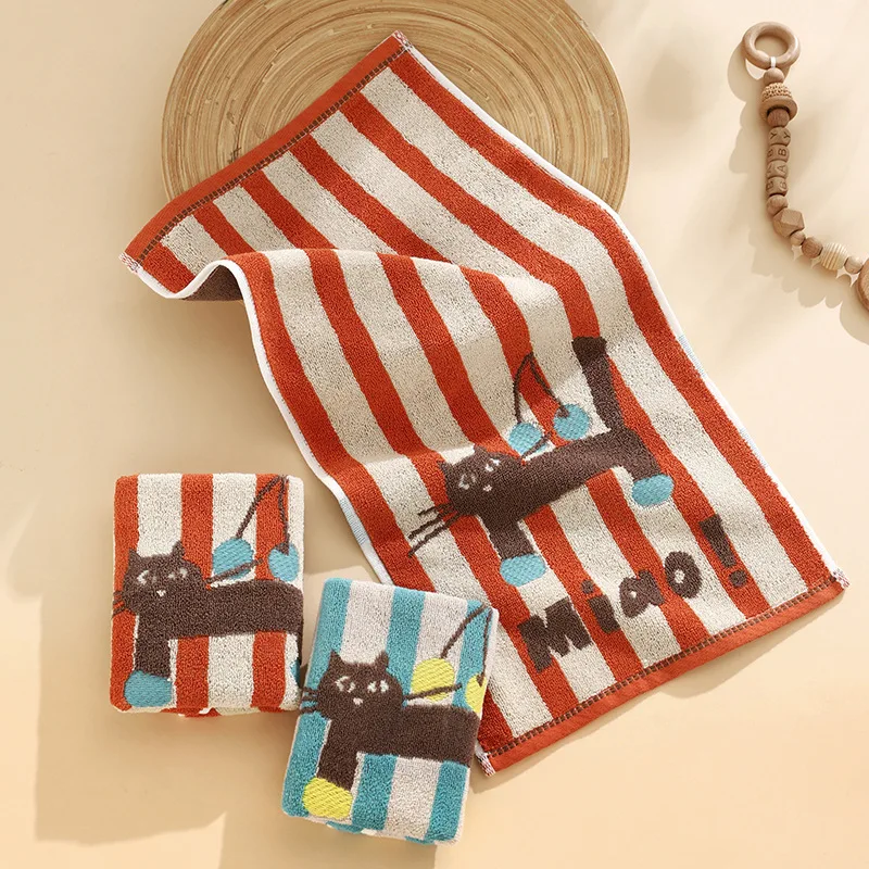 1PC Cotton Kids Towels Thick Soft Cute Cartoon Jacquard Household Thickened Children Face Towels Bath Towel Cleaning