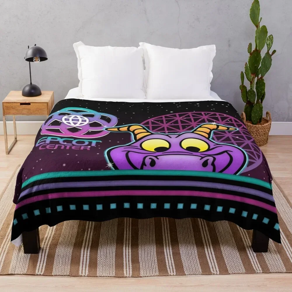 

80's Glow Figment Throw Blanket Cozy Warm Blanket for Bed Room Decor