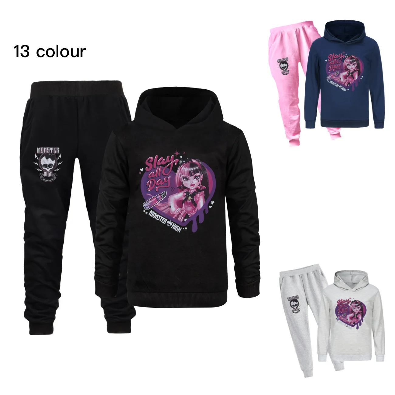 

Popular Monster High Kid Sweatshirts Set Child Clothes Baby Girls Tracksuit Teenage Boys Hoodies Tops+Pants 2pcs Suit sportswear