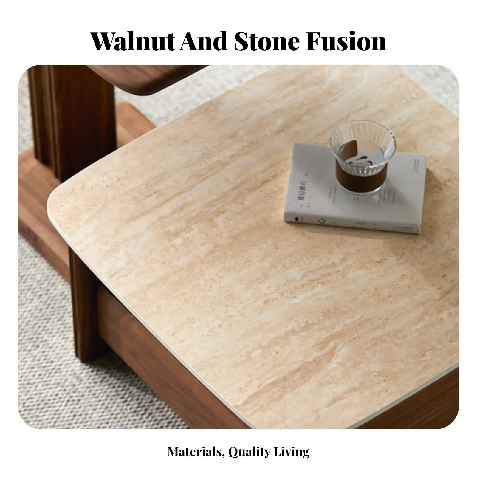 

Комплект из 2-х столиков-трансформеров для кофе и журнальных столиков, экономящий пространство, мебель для гостиной с закругленными углами, простая сборка, для небольших помещений