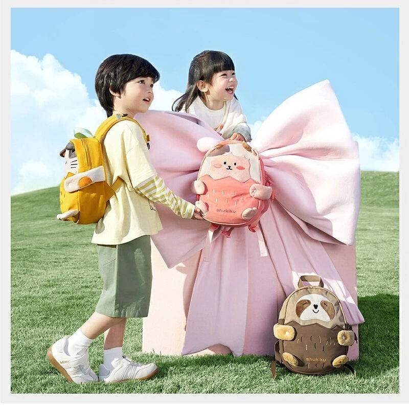 Shukiku   Backpack Ultra Light Cartoon Animal Kindergarten School Bag Breathable Padded Shoulder Bag For Toddler