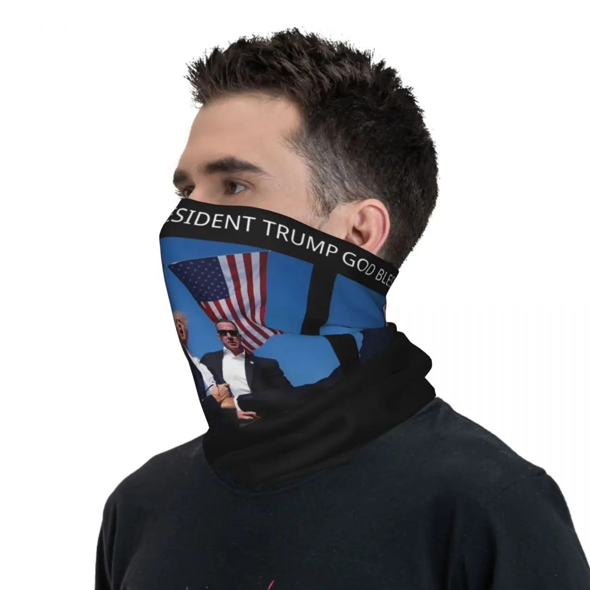 President Trump Trending Balaclava Outdoor Sports Tactical Mask Couple Vintage Windproof Bicycle Mask Neck Warmer Scarf Bandan