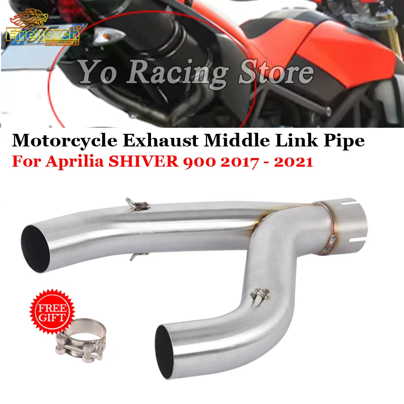 

For Aprilia SHIVER 900 2017 - 2021 Motorcycle Exhaust System Middle Link Pipe Espace Moto Connecting 51MM Performance Muffler