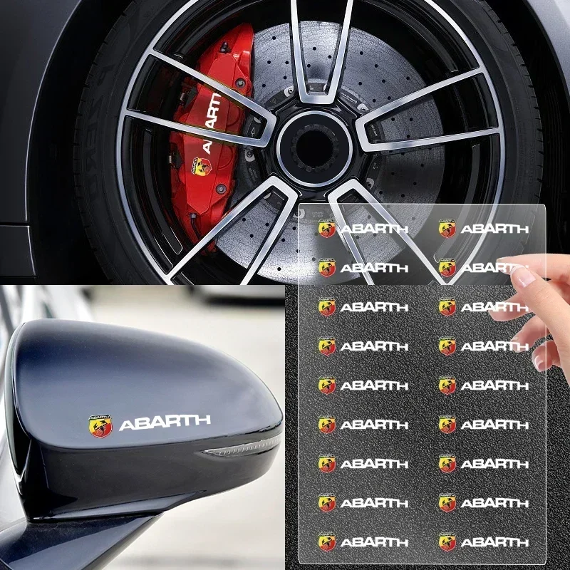 Car Steering Wheel Badge Stickers Car Door Handle Label Decal For Fiat Abarth 595 Abarth 500 Abarth 124 Spider Car Accessories