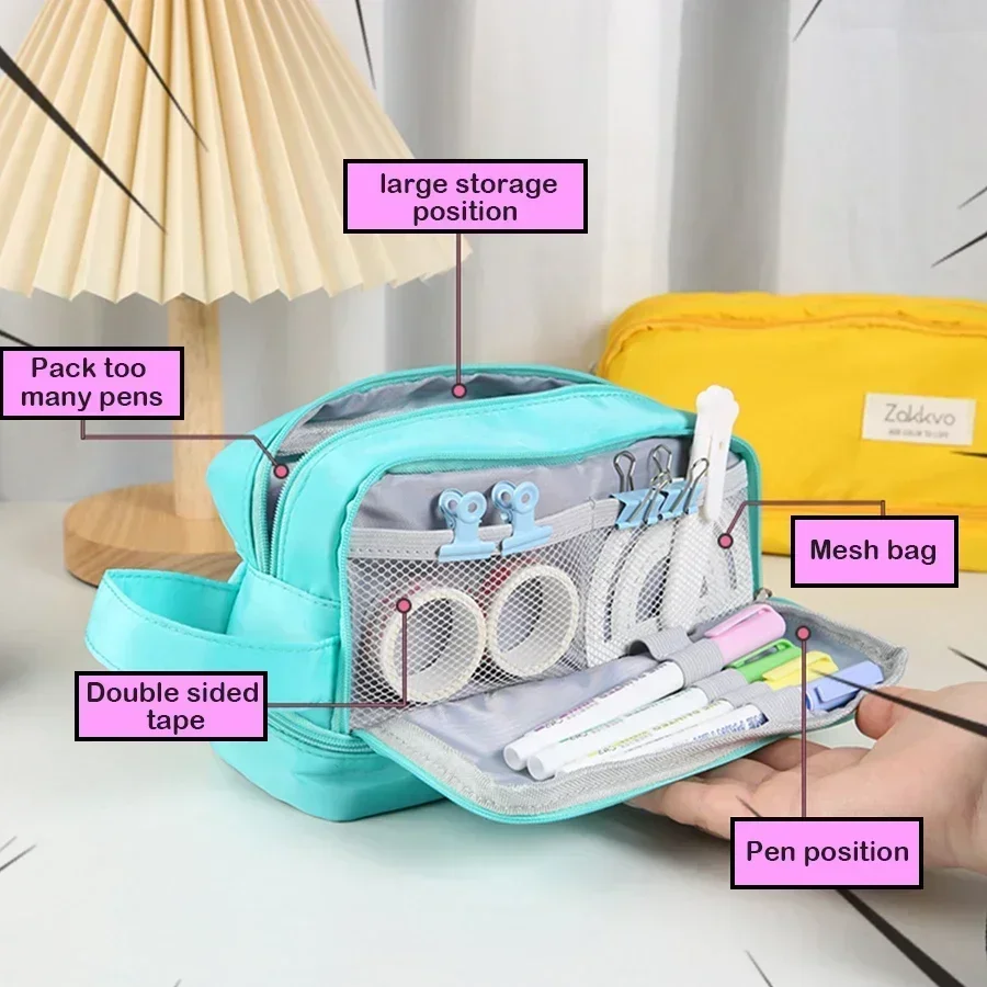 Kawaii Pencil Case Large Capacity Macaron pencil bag Simple Multifunctional Stationery Case Schools & Offices Supplies