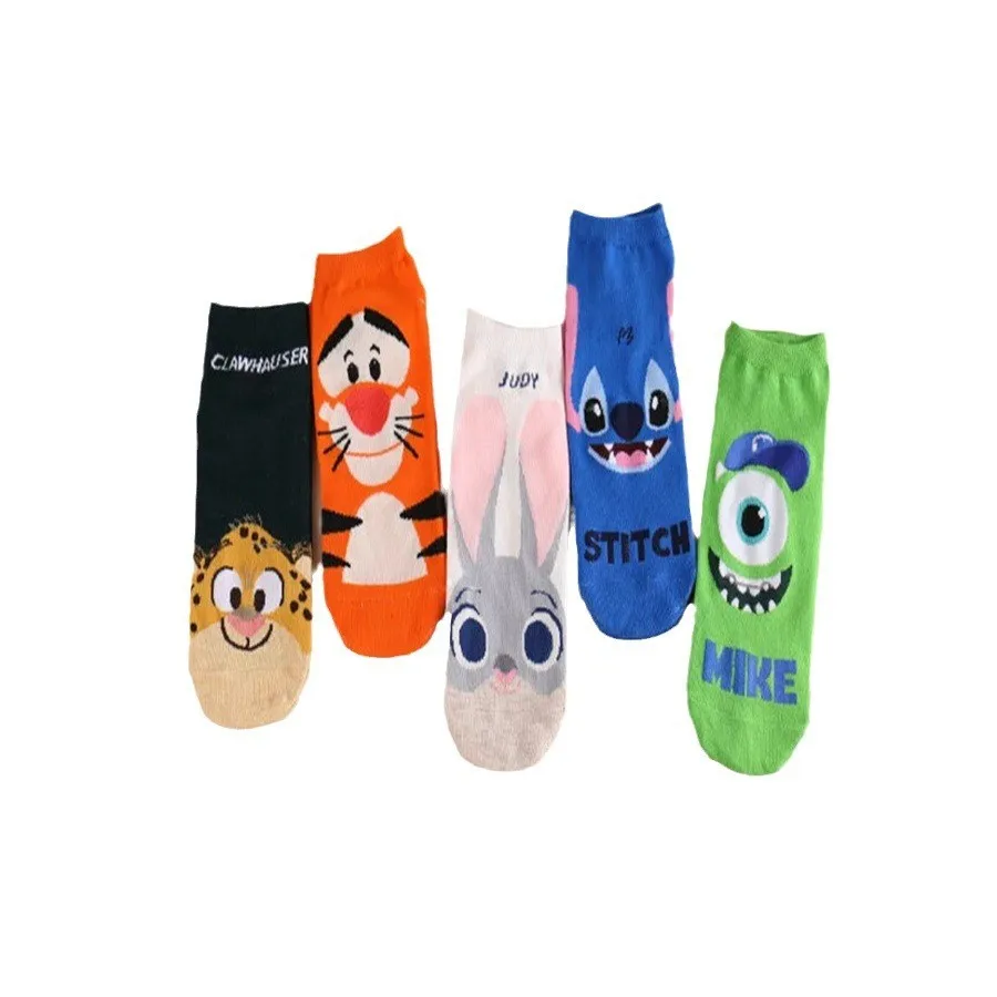 MYORED 5 double spring and summer straight socks cartoon cute characters fashion trend all women socks socks