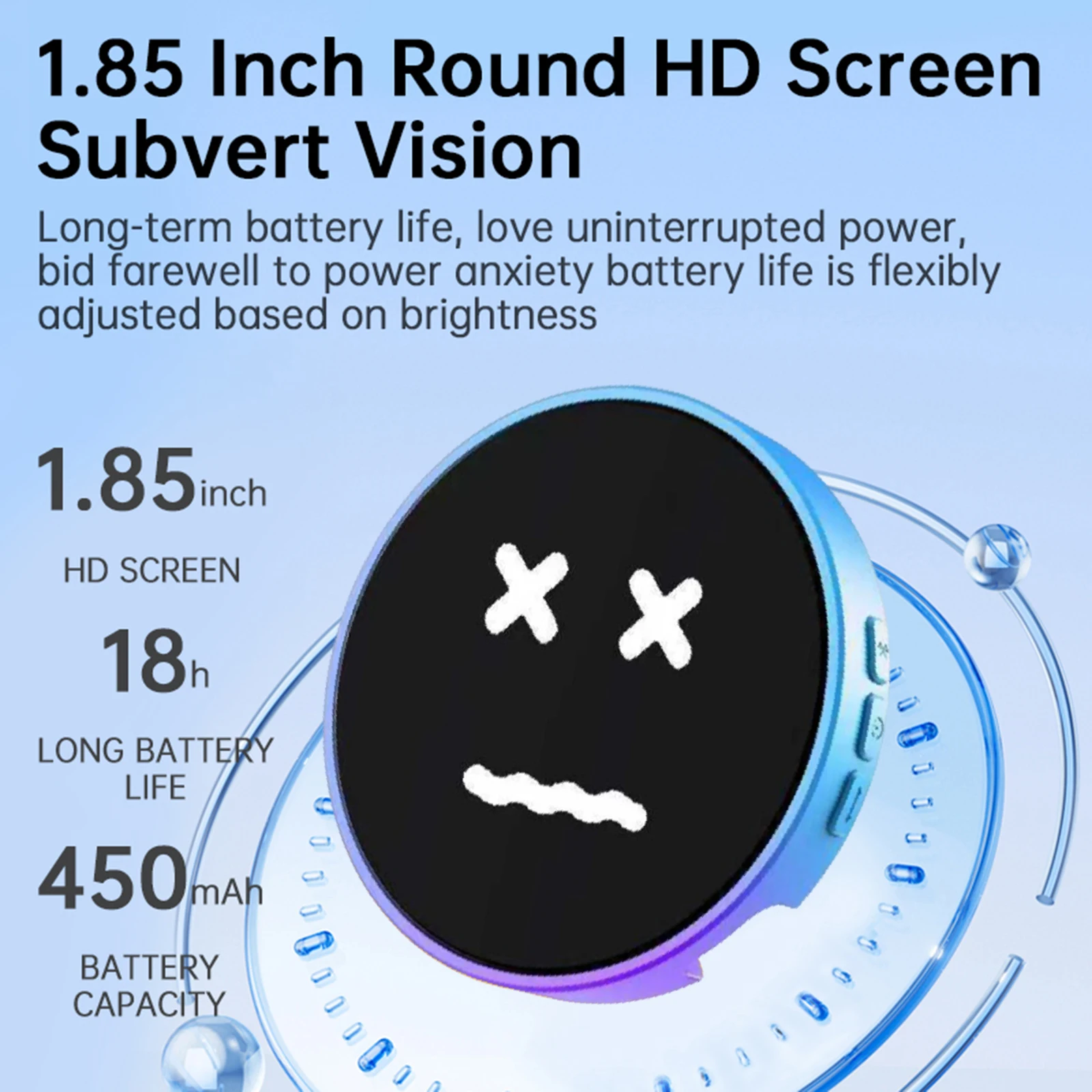 

Электронный анимированный значок BT5.4 с USB-C зарядкой, динамическим смарт-дисплеем и плавной сменой изображений — подарок для фанатов аниме и отаку