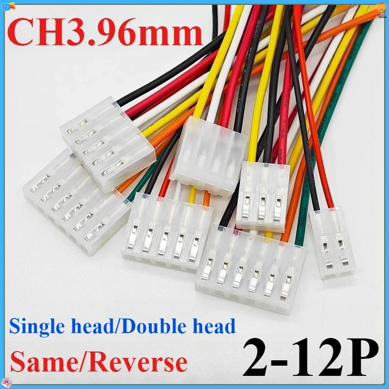 

5Pcs CH3.96mm Pitch Female Housing Plug Connector Single/Dual Head 2P/3/4...12 Pin Options 10/20/30CM Wire Length 20AWG