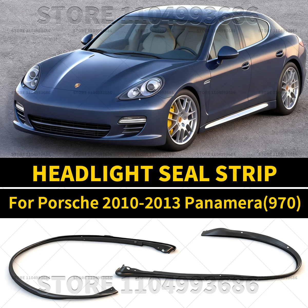 لبورشه 2010 2011 2012 2013 باناميرا 4S توربو S GTS (970) سيارة العلوي المطاط ختم الشريط تقليم كشافات شريط زخرفي #3