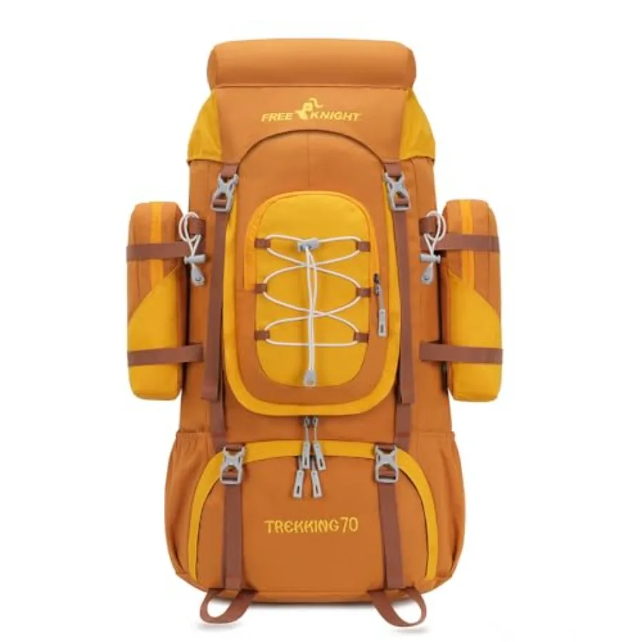 70L 65+5 Waterproof Hiking Camping Backpack with Rain Cover, Outdoor Sport Travel Daypack for Climbing Touring