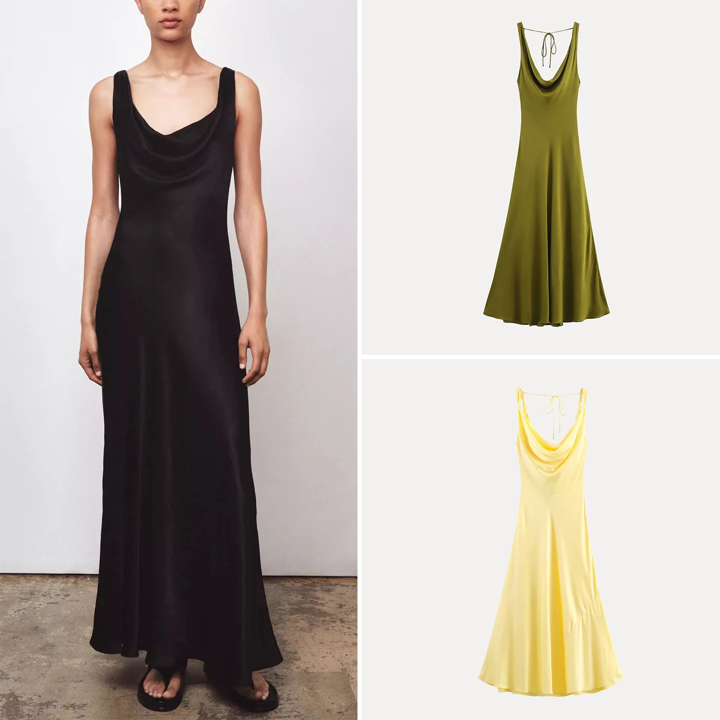 우아한 새틴 느낌 여성 드레스 스타일리시한 품질 여름 신상품 중국 제조 폴리에스터 섬유 민소매 일상복