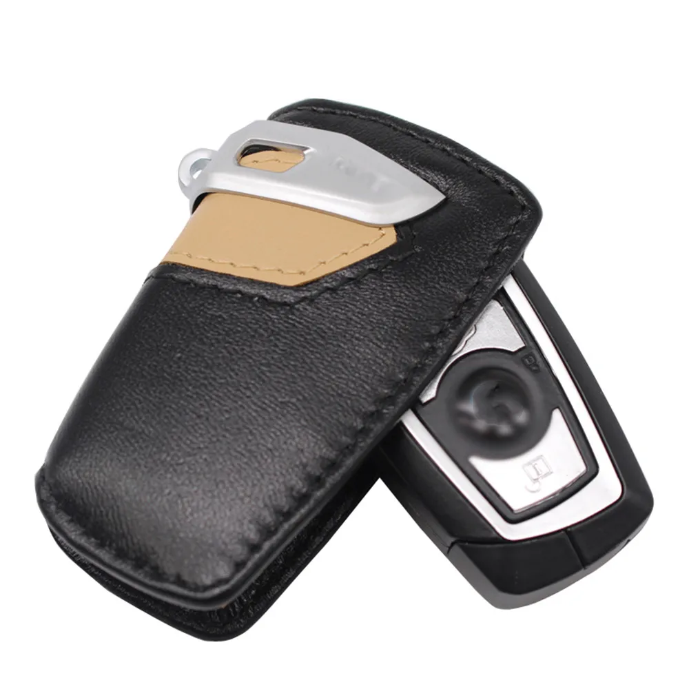 Genuine Leather Key Case Cover Keychain For BMW 1 2 3 4 5 6 7 Series X3 X4