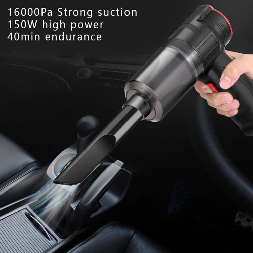 Portable 150W High Power Car Multipurpose WirelessVacuum Cleaner Handheld Powerful Suction Rechargeable Car and Home Dual Use