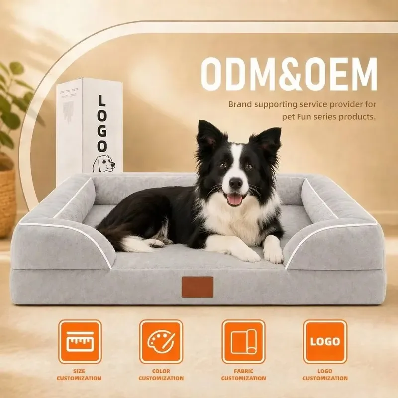 Plush Velvet Rectangular Pet Bed Anti Chew Orthopedic Dog Bed Comfortable Soft Cushion for Dogs Cats Multiple Sizes Available