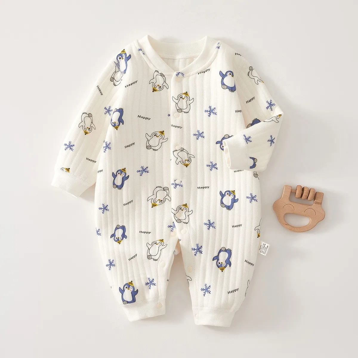 Somenie  Baby Thick Air Cotton Thermal Jumpsuit Autumn Winter Unisex Newborn Warm Sleep Romper Home Base Undergarment