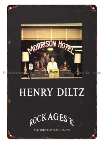 home kitchen wall art living room 1982 Henry Diltz Morrison Hotel metal tin sign