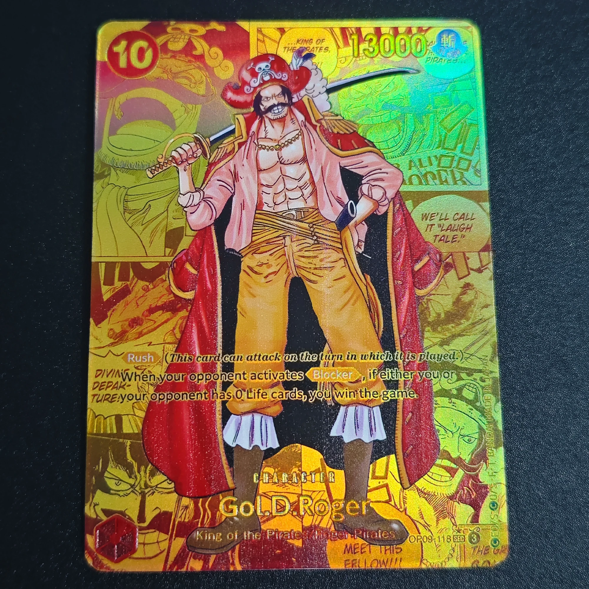 ONE PIECE Version anglaise Gol D Roger OPCG carte Flash en Relief rare bricolage auto-fait classique Anime Collection carte cadeau jouet