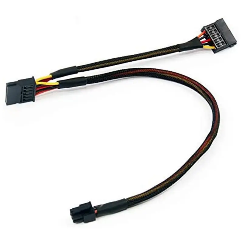 Stylish-20X Mini 6Pin To 15Pin X2 SATA Power Cable Cord For DELL Vostro 3650 3653 3655 Desktop Computer HDD SSD Expansion Cable
