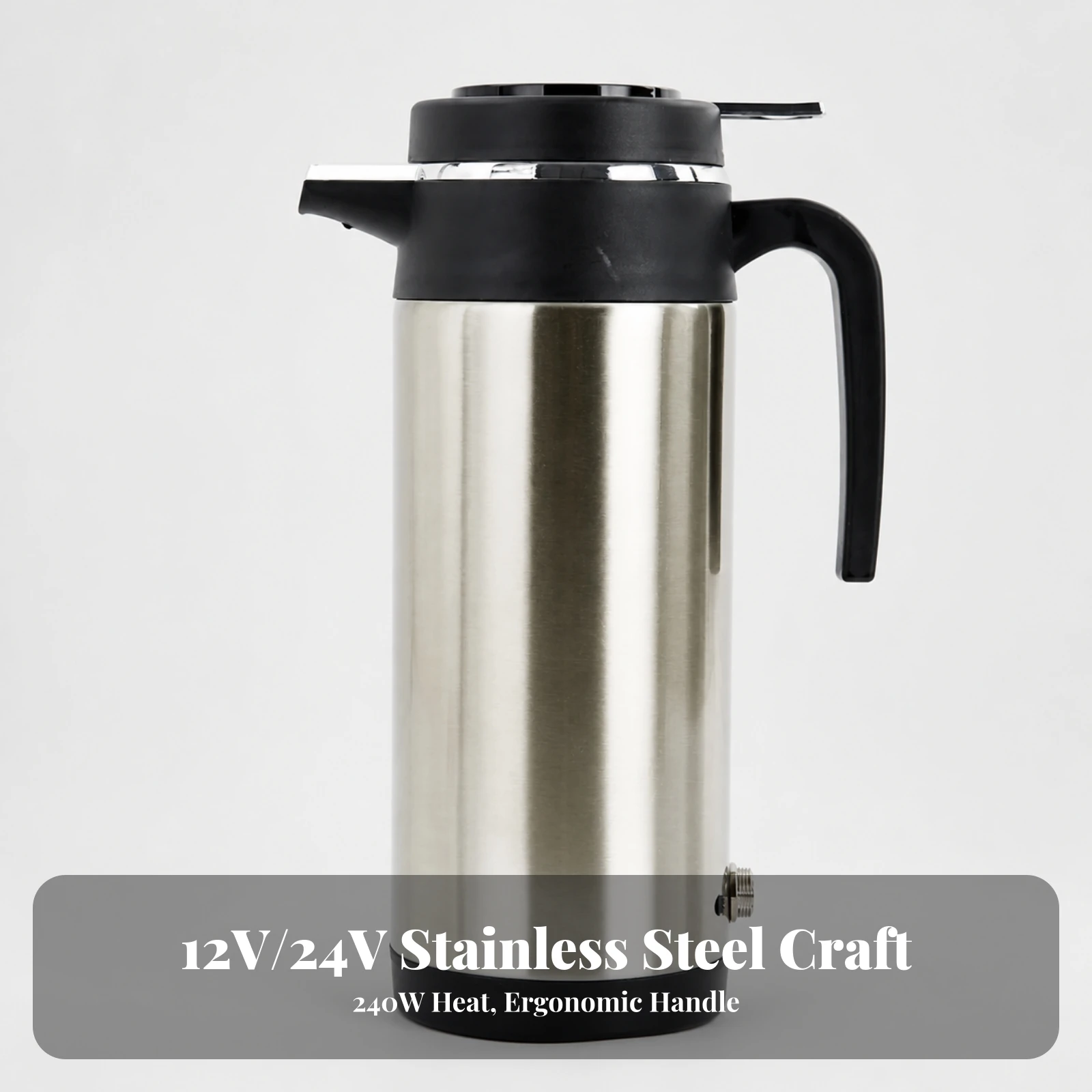 Car Kettle Portable Insulated Beverage Pot with Twist Lid Kettle for Road Trippers, Cars, Trucks