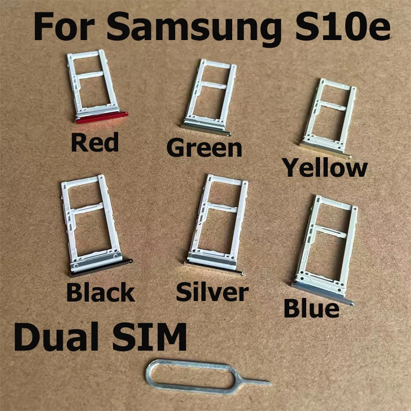 

For Samsung Galaxy S10e Sim Card Tray Slot Holder Socket Adapter Connector Repair Parts Replacement Dual