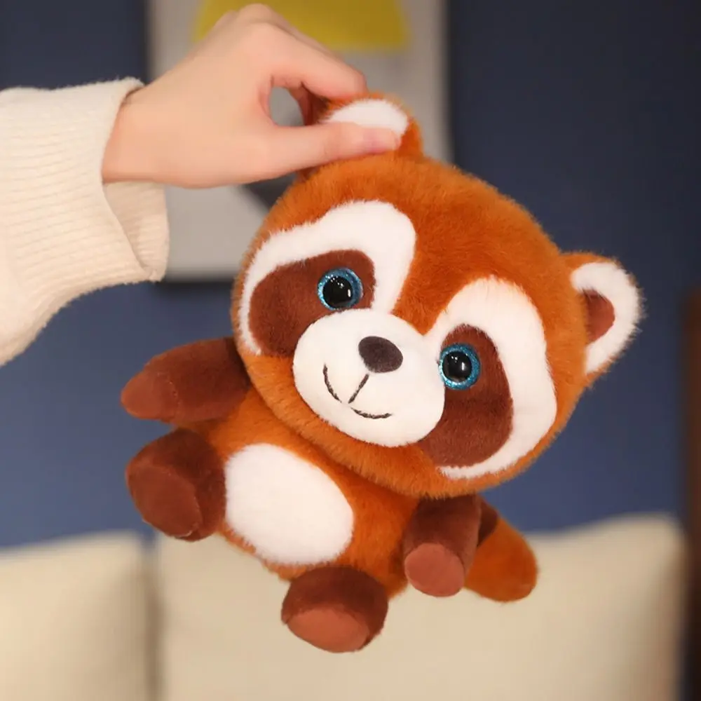 Creative Red Panda Raccoon Plush Doll Soft Pillow Sitting Posture Green Eyes Raccoon Plush Toy Kawaii 20cm Children Gifts