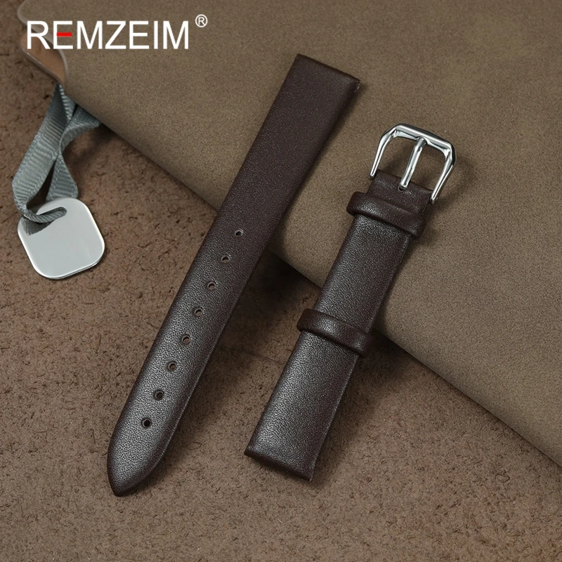 

Women Men Ultra-thin Leather Watch Strap 10mm 12mm 14mm 16mm 18mm 20mm 22mm Replacement Wristband Casual Wristwatch Bracelet