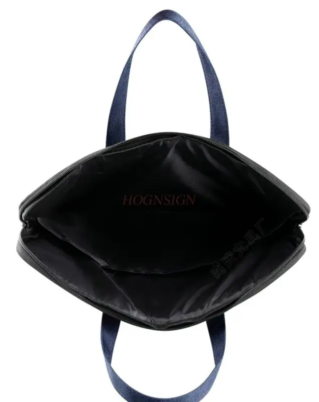 1pcs Handheld file bag briefcase Oxford canvas casual men's office storage zipper data computer bag women view 4