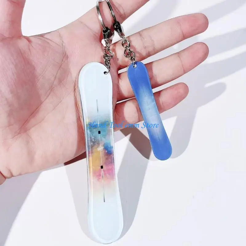 H37F شاتيربروف تزلج كيرينغ صغيرة على الجليد سلسلة مفاتيح مصنوعة من الأكريليك المحمولة مفتاح ملحق لعشاق الرياضة والطلاب #3