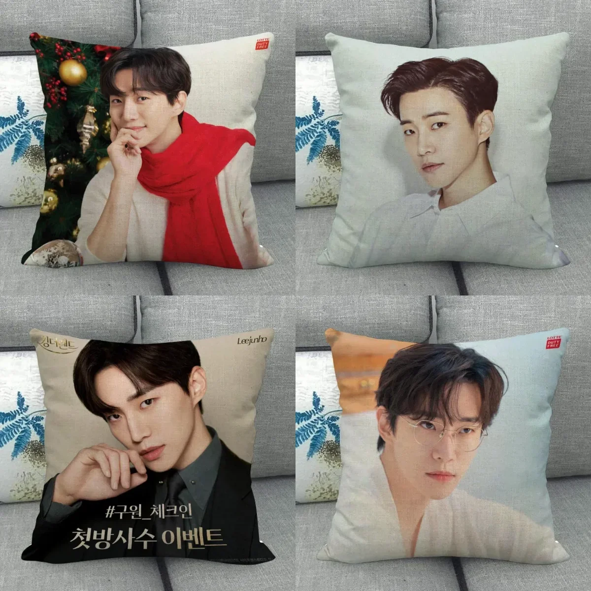 Kpop Lee Junho Pillowcase High Quality Home Textile Cotton Linen Fabric 45x45cm One Side Decoration Pillow Cover New WJY10.16