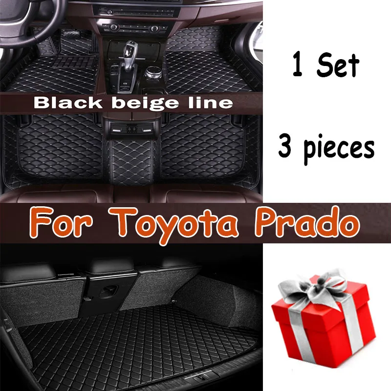 

Car Floor Mats For Toyota Prado（Eight Seats）2006 2007 2008 2009 Custom Auto Foot Pads Automobile Carpet Cover accessories