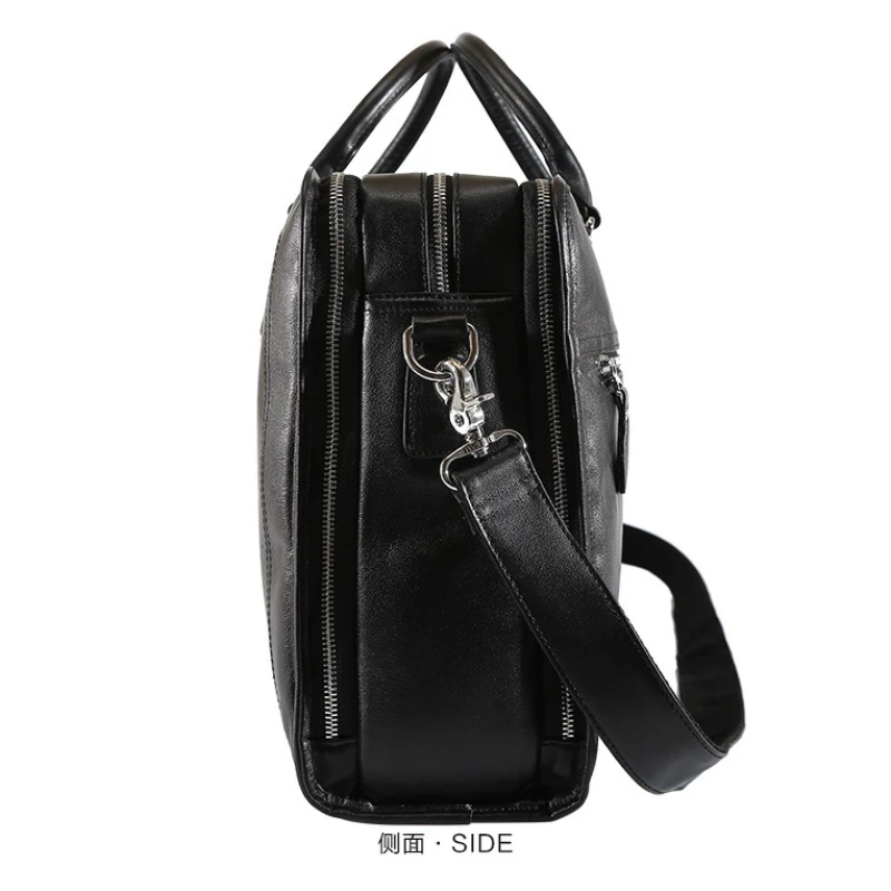 Мужской портфель из воловьей кожи, кожаная сумка, роскошная ретро 17-дюймовая сумка для ноутбука для мужчин, кожаная сумка через плечо Crazy Horse