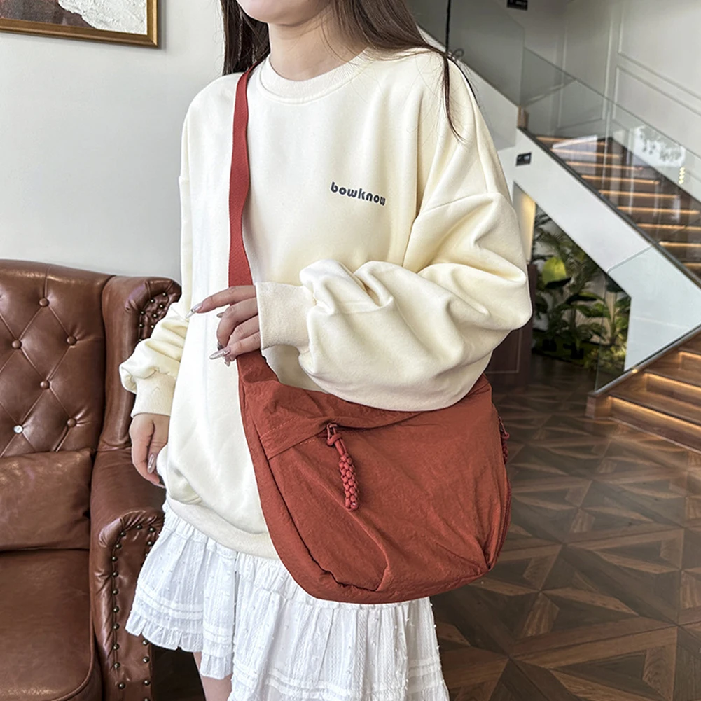 Borsa Hobo casual da donna Borsa a tracolla a mezzaluna Borsa a tracolla Hobo multitasche Borsa a mezzaluna in nylon di grande capacità con tracolla regolabile