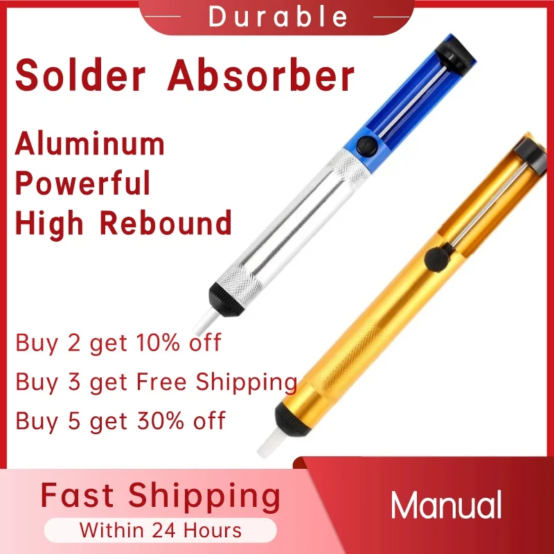 

Full Aluminum Alloy Tin Solder Sucker High Rebound Desoldering Absorber Pump Welding Extractor Suction Cup Soldering Hand Tools