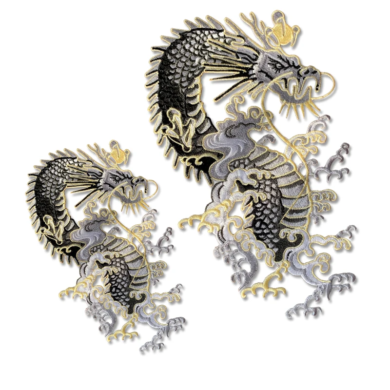 Dragon Embroidery Cloth Sticker, Cartoon Animal Badge, Clothing Accessories, Sewing Supplies, Iron on Patches, Wholesale