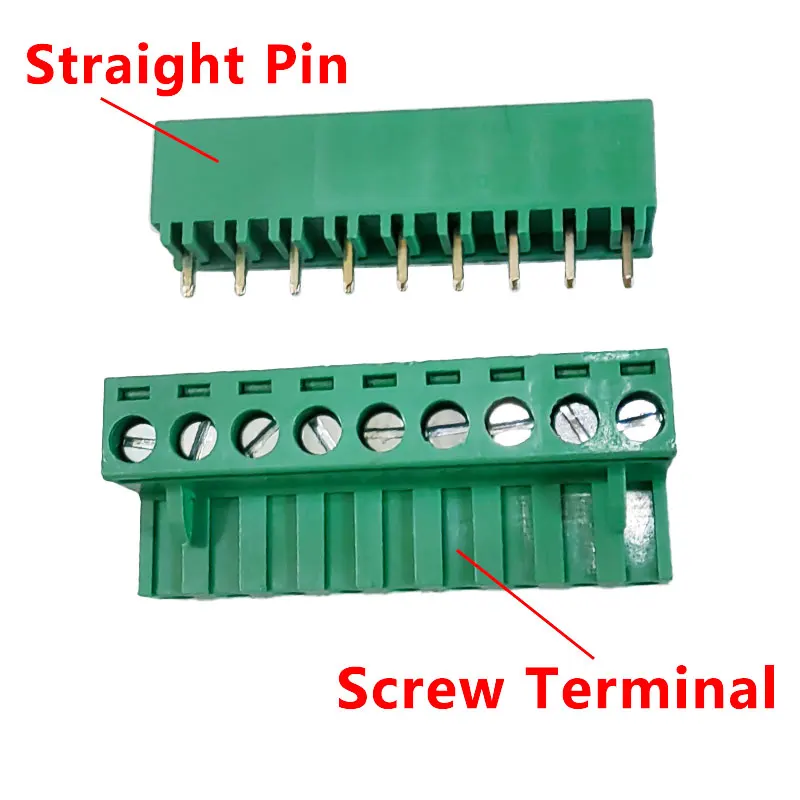 5 زوج 5.08 مللي متر 2EDG 2/3/4/5/6/7/8/9/10/12Pin PCB برغي محطة كتلة سلك موصل 300V10A مستقيم منحني دبوس